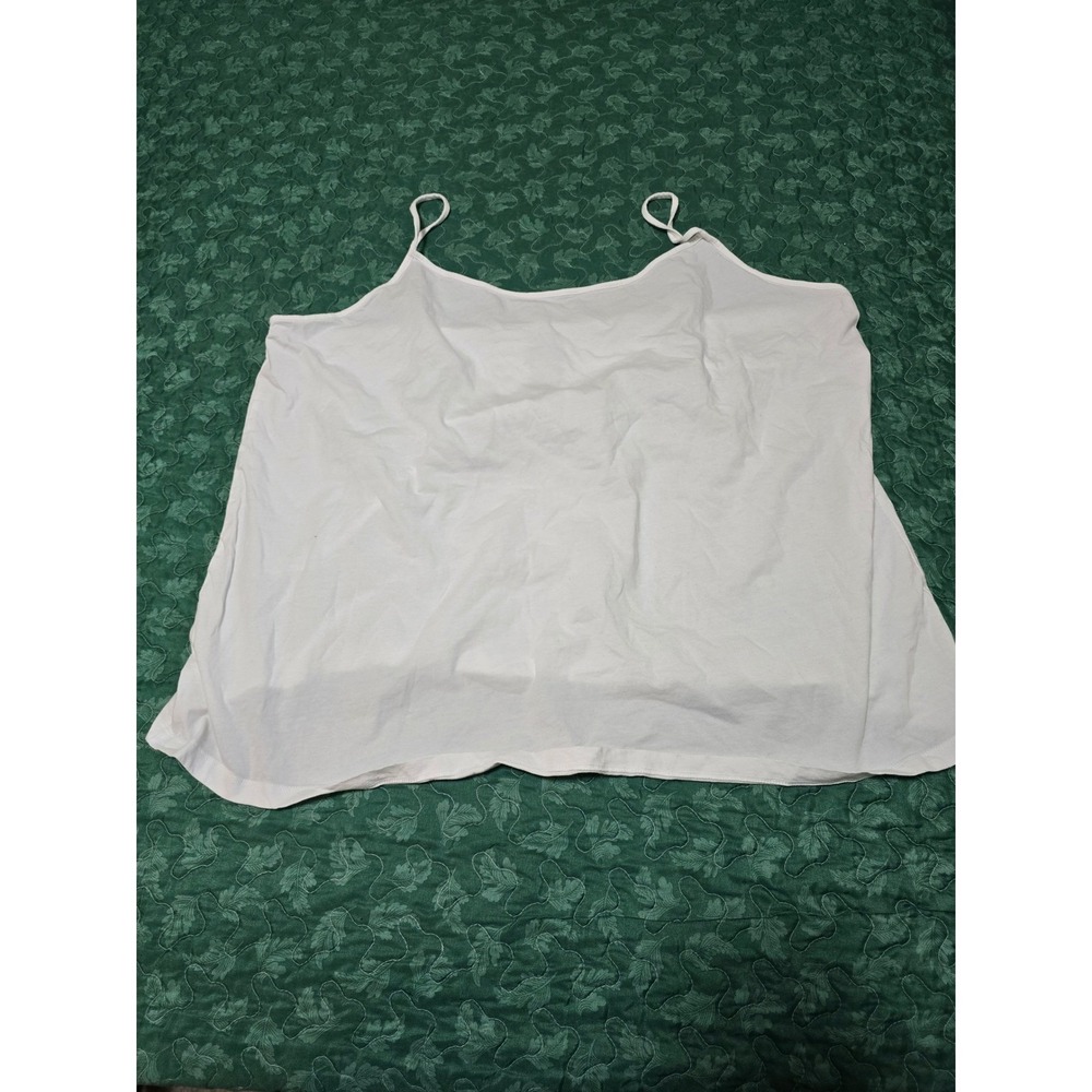Faded Glory White Cami Tank Top 5X Plus Size Basic Spaghetti Strap /0297